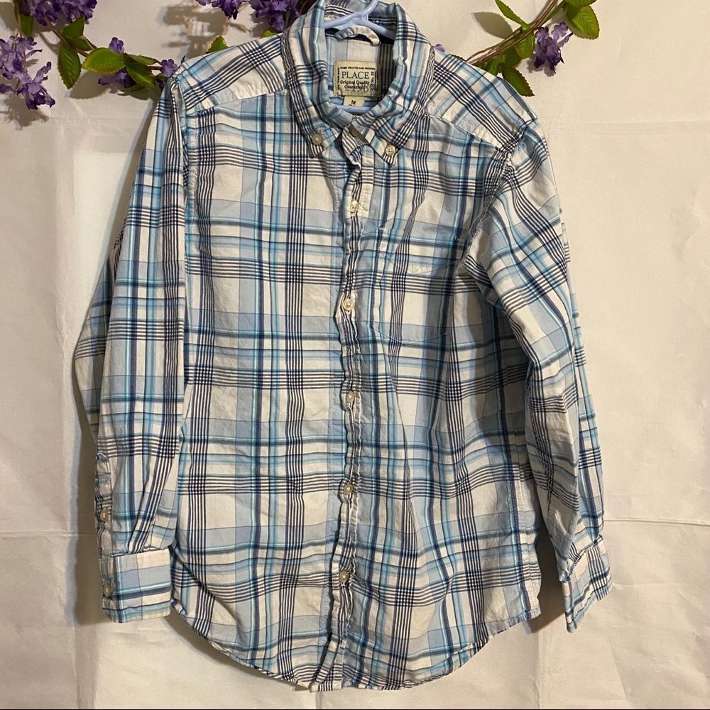 The Children’s Place Blue/White Long Sleeve Button